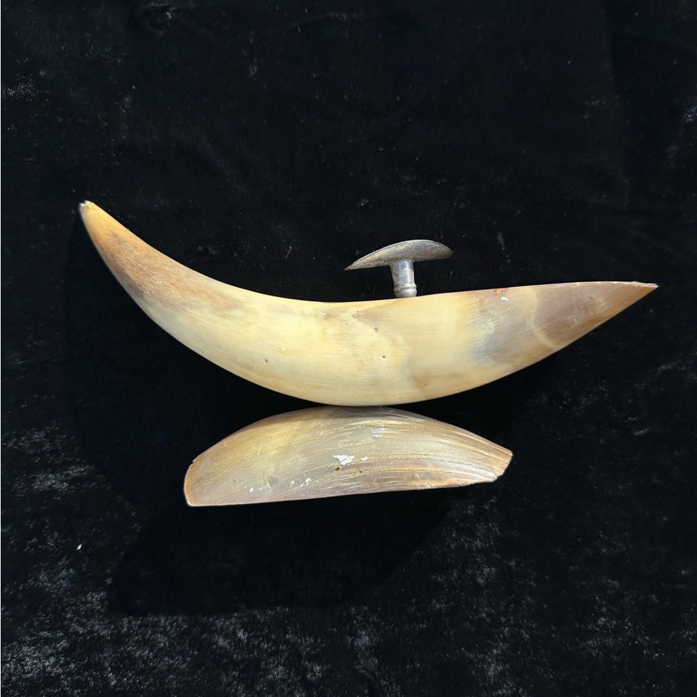 Rare Horn Ashtray with Metal Rest